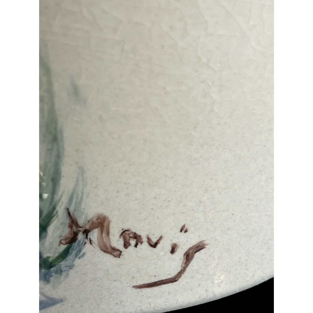 Hand Painted Signed Stoneware Crock Storage Idea One of a Kind Handpainted Gift